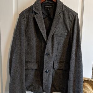 Grey heathered cotton jersey like sport coat
